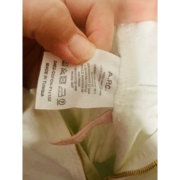 A. P. C. White Denim 100% Cotton Short Romper Combinaison Hills Romper Size 40 - Picture 11 of 12